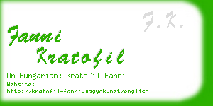 fanni kratofil business card